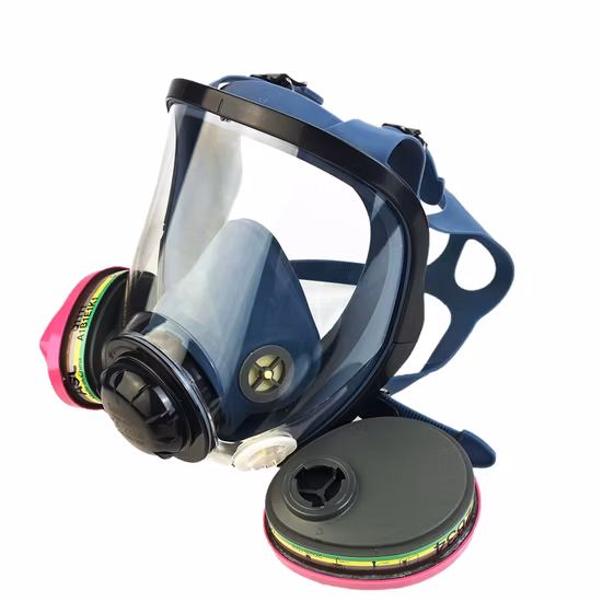 新型ダブルフィルター安全防毒マスクナイロン袋詰めフルフェイスポータブル防毒マスク